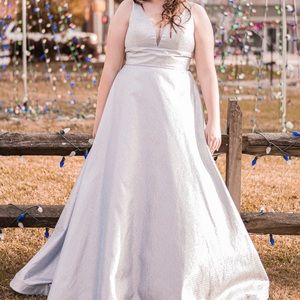 Blue/Silver Prom Dress Size 14